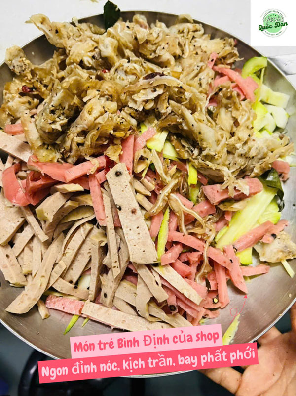 tré trộn chả bò