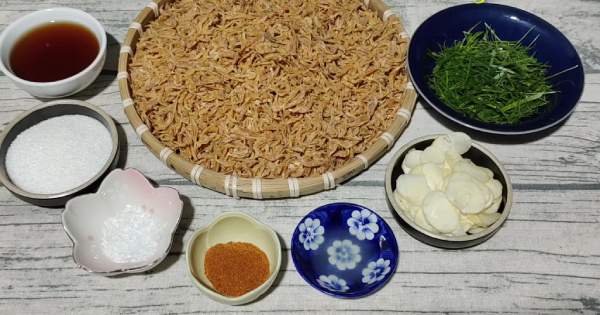 Tép khô rim trộn gỏi dưa leo