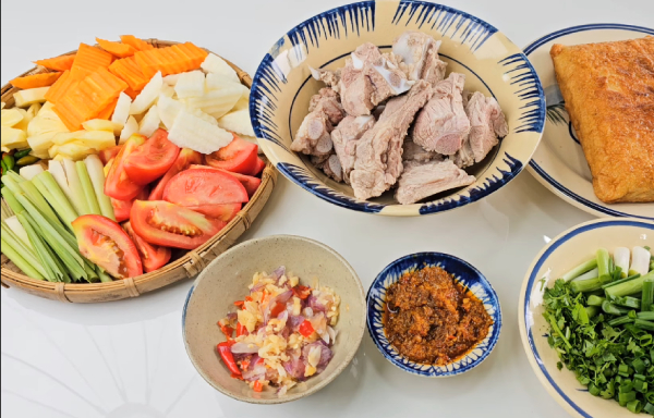 nguyên liệu nấu bún chả cá sườn