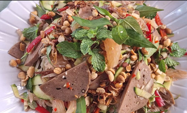 cách làm gỏi chả bò bưởi