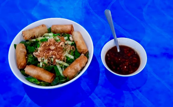 cách làm bún chả giò chay