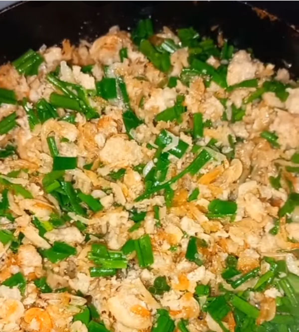 tép khô rang thịt bằm